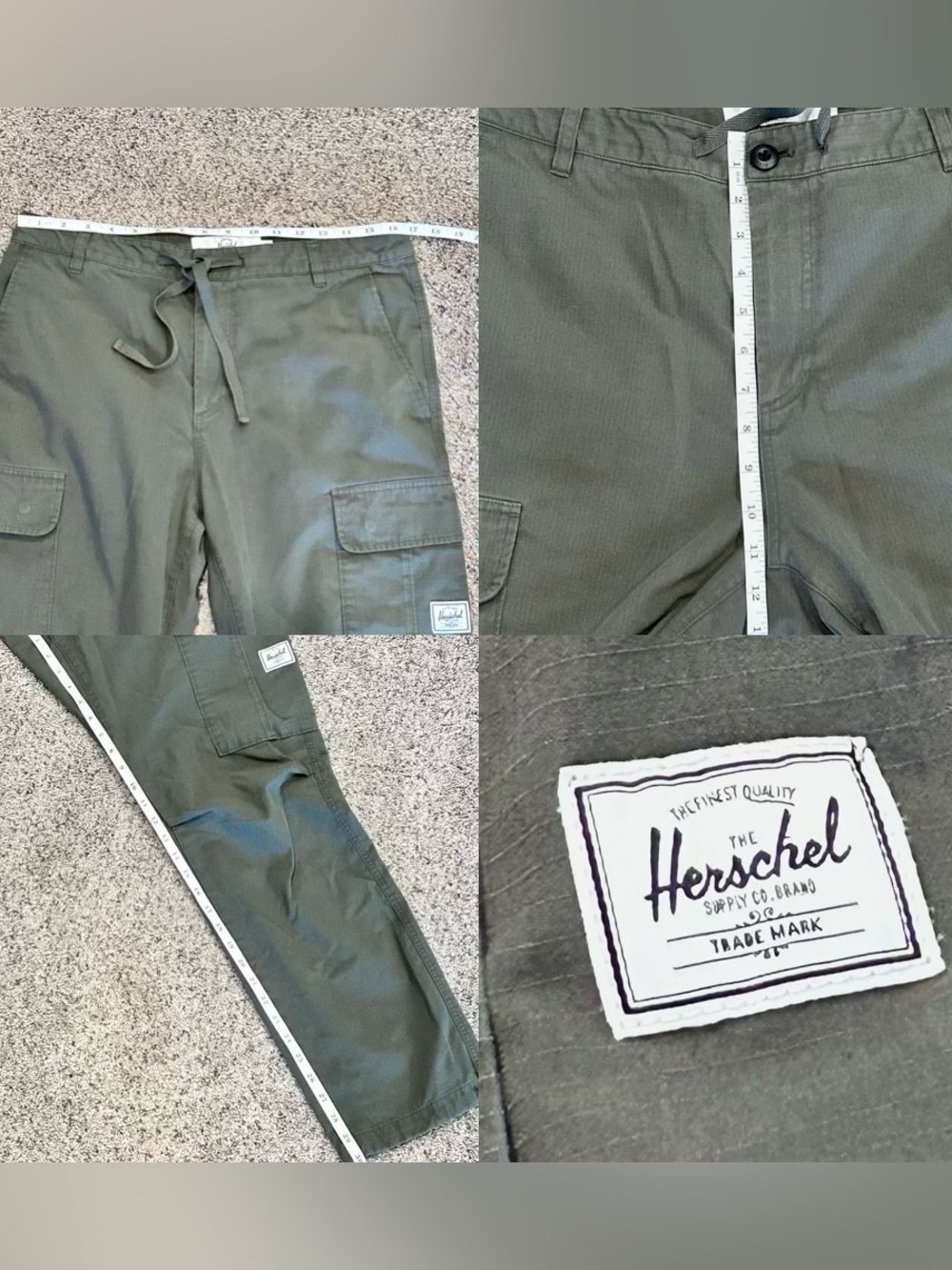 Herschel Supply Company Olive Green Cargo Pants Men’s 32 - Picture 16 of 16